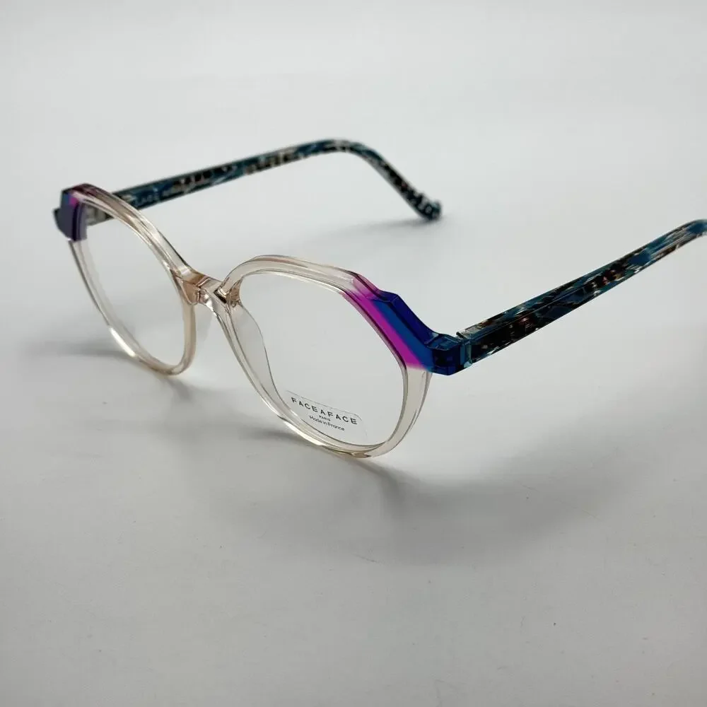 Face a Face Eyeglass Frames MOVES 2 3006 Pink Blush Crystal Frame 52-17-142 NEW